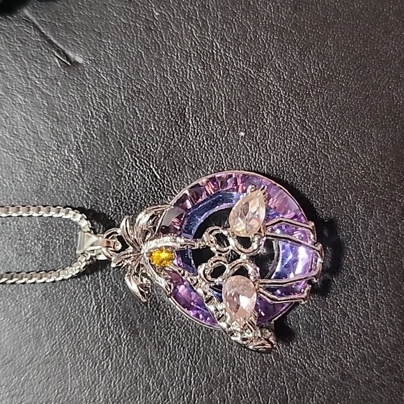 Gold Crystal Earrings 2 Necklaces crystal rhinestone beads fashion bundle - Picture 3 of 9